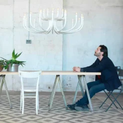 Viadurini Lighting Designer Pendelleuchten-Aufhängungsleuchter mit 16 oder 32 Lichtern aus weißem oder schwarzem Aluminium - Alviso