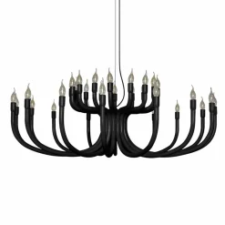 Viadurini Lighting Designer Pendelleuchten-Aufhängungsleuchter mit 16 oder 32 Lichtern aus weißem oder schwarzem Aluminium - Alviso