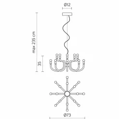 Viadurini Lighting Designer Pendelleuchten-Aufhängungsleuchter mit 16 oder 32 Lichtern aus weißem oder schwarzem Aluminium - Alviso