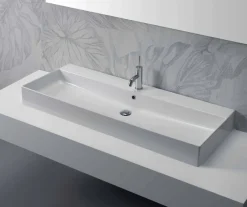 Viadurini Bathroom Keramikwaschbecken-Aufsatz- oder Wandwaschbecken aus weißer oder farbiger Keramik Leivi