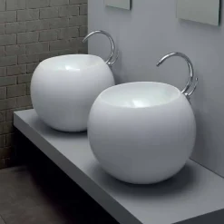 Viadurini Bathroom Keramikwaschbecken-Aufsatzspüle aus farbiger Keramik, Fanna