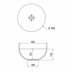 Viadurini Bathroom Keramikwaschbecken-Aufsatzspüle aus Keramik Ø40cm Made in Italy Leivi