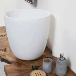 Viadurini Bathroom Harzwaschbecken-Aufsatzwaschbecken aus Harz und Mineralpulver,Eimerform - Eimer