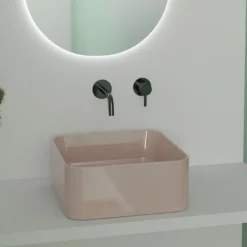 Viadurini Bathroom Keramikwaschbecken-Aufsatzwaschbecken aus Keramik mit Ablaufgarnitur, hergestellt in Italien – Box