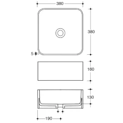 Viadurini Bathroom Keramikwaschbecken-Aufsatzwaschbecken aus Keramik mit Ablaufgarnitur, hergestellt in Italien – Box