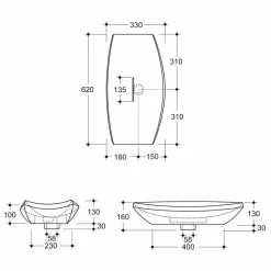 Viadurini Bathroom Farbige Waschbecken-Aufsatzwaschbecken aus Keramik, Gepard, Design made in Italy Laura