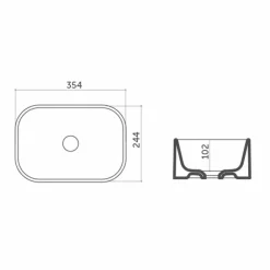 Viadurini Bathroom Keramikwaschbecken-Aufsatzwaschbecken aus Keramik L 35 cm Made in Italy Leivi