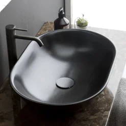 Viadurini Bathroom Farbige Waschbecken|Keramikwaschbecken-Aufsatzwaschbecken aus matt Keramik L 58 cm Made in Italy - Nelly