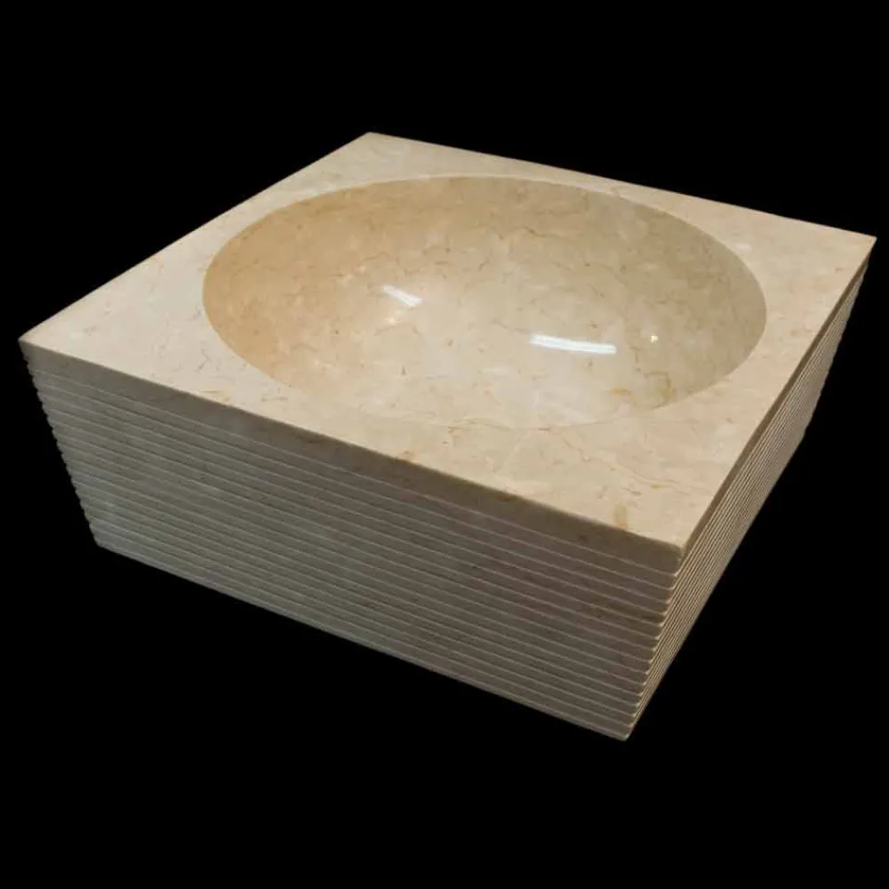 Viadurini Bathroom Steinwaschbecken-Aufsatzwaschbecken aus Naturstein weiß Zor, Einzelstück