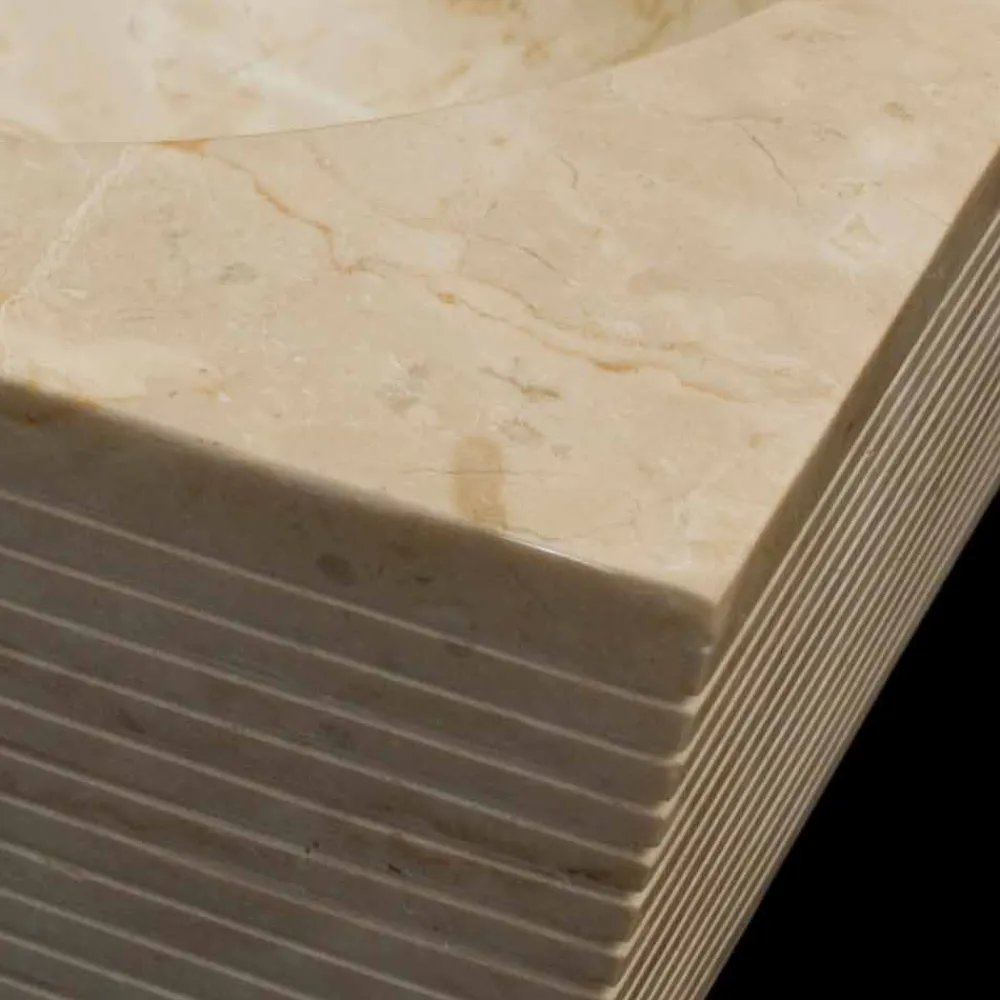 Viadurini Bathroom Steinwaschbecken-Aufsatzwaschbecken aus Naturstein weiß Zor, Einzelstück