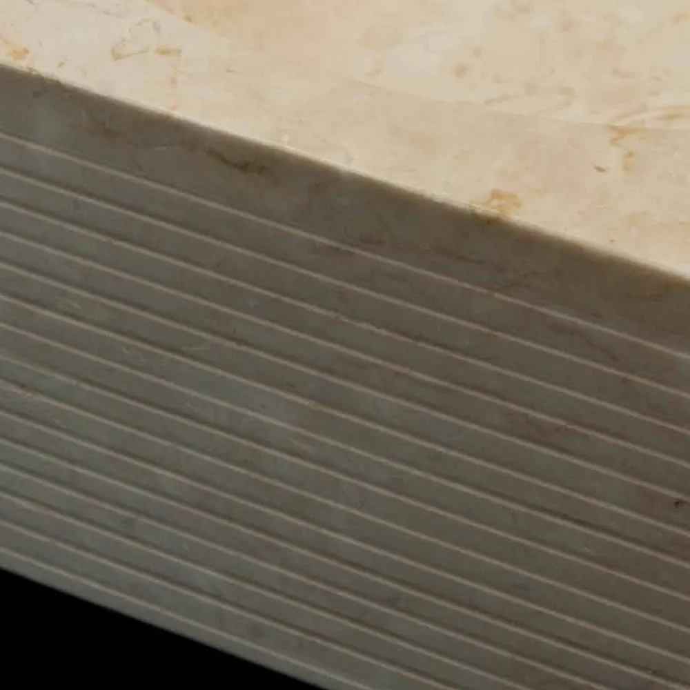 Viadurini Bathroom Steinwaschbecken-Aufsatzwaschbecken aus Naturstein weiß Zor, Einzelstück