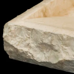 Viadurini Bathroom Steinwaschbecken-Aufsatzwaschbecken aus Naturstein weiß Sam, Einzelstück