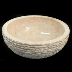 Viadurini Bathroom Steinwaschbecken-Aufsatzwaschbecken aus Naturstein weiß Finn, Einzelstück