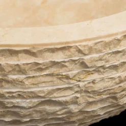 Viadurini Bathroom Steinwaschbecken-Aufsatzwaschbecken aus Naturstein weiß Finn, Einzelstück