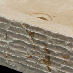 Viadurini Bathroom Steinwaschbecken-Aufsatzwaschbecken aus Naturstein weiß Idro, Einzelstück