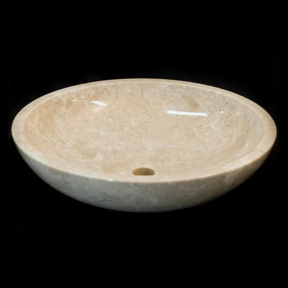 Viadurini Bathroom Steinwaschbecken-Aufsatzwaschbecken aus Naturstein weiß Ziva, Einzelstück