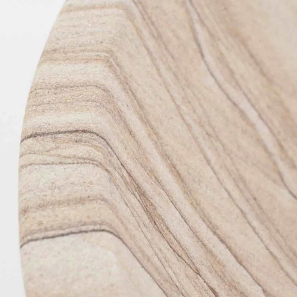 Viadurini Bathroom Steinwaschbecken-Aufsatzwaschbecken aus Sandstein in runder Form - Cerasolo