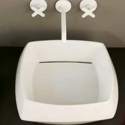 Viadurini Bathroom Keramikwaschbecken-Aufsatzwaschbecken aus weißer Keramik, modernes Design Simon, Italy