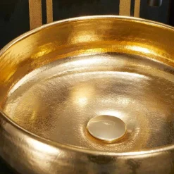 Viadurini Bathroom Keramikwaschbecken-Aufsatzwaschbecken Design aus Keramik Rako 24k Gold, Ramon