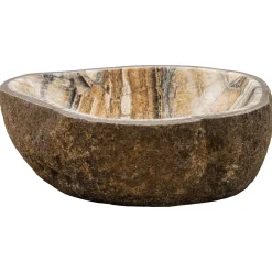 Viadurini Bathroom Steinwaschbecken-Aufsatzwaschbecken handgefertigt aus Flussstein, Palata