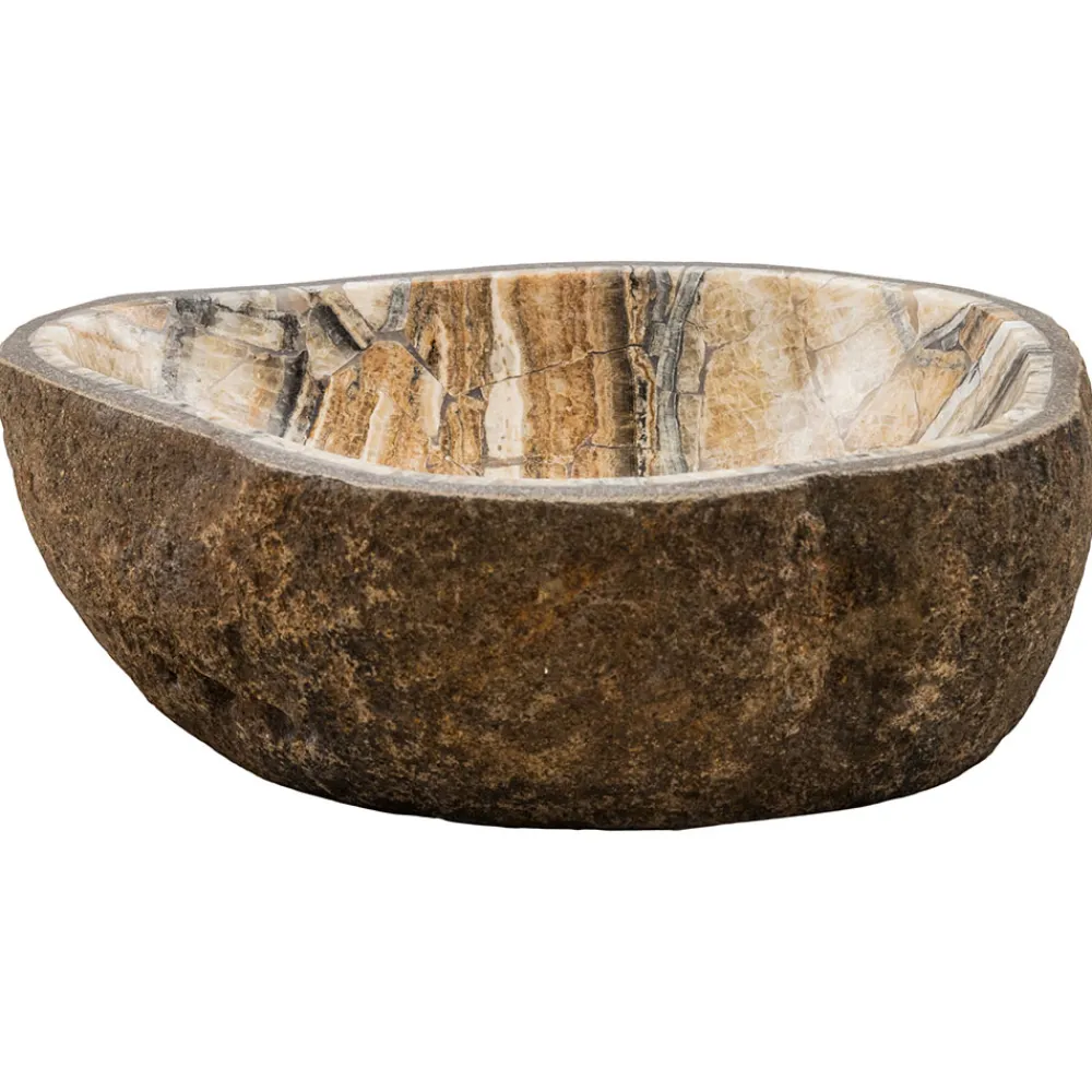 Viadurini Bathroom Steinwaschbecken-Aufsatzwaschbecken handgefertigt aus Flussstein, Palata