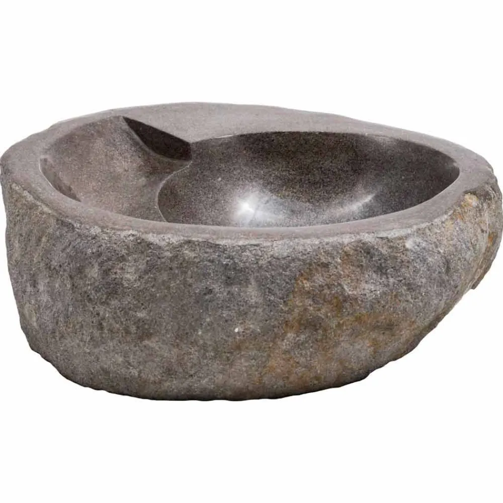 Viadurini Bathroom Steinwaschbecken-Aufsatzwaschbecken im modernen Design aus Flussstein, Busca