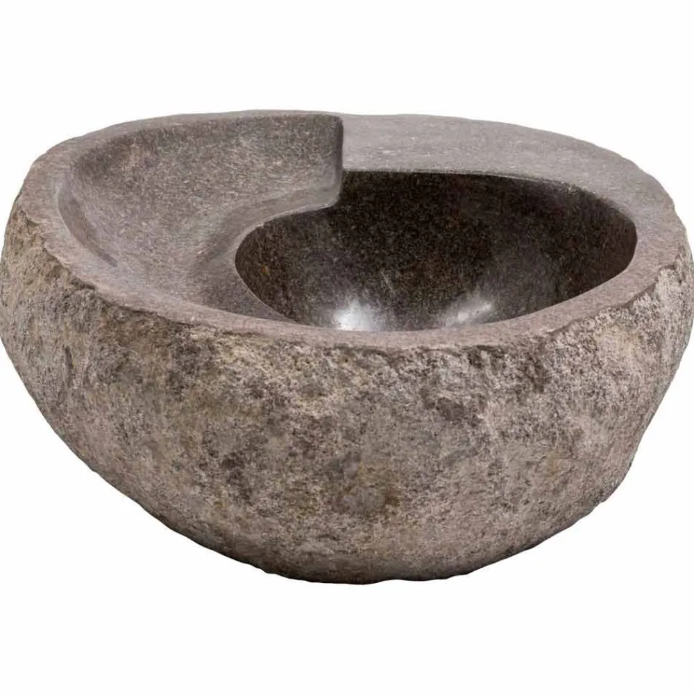 Viadurini Bathroom Steinwaschbecken-Aufsatzwaschbecken im modernen Design aus Flussstein, Busca