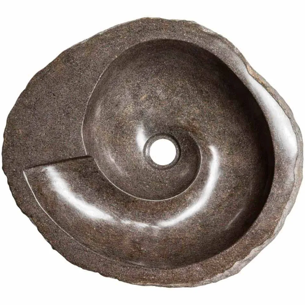 Viadurini Bathroom Steinwaschbecken-Aufsatzwaschbecken im modernen Design aus Flussstein, Busca