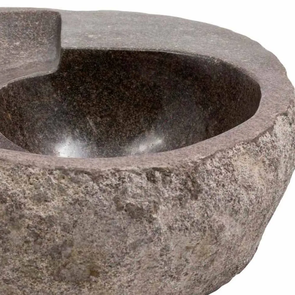 Viadurini Bathroom Steinwaschbecken-Aufsatzwaschbecken im modernen Design aus Flussstein, Busca