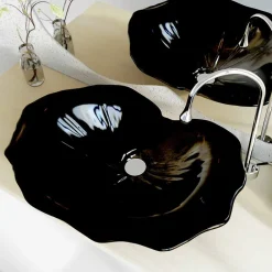 Viadurini Design Design Waschbecken Aus Solid Surface-Aufsatzwaschbecken in modernem Design Farfuglium blattförmig