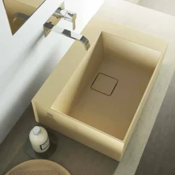 Viadurini Bathroom Design Waschbecken Aus Solid Surface-Aufsatzwaschbecken in Quadratischeform mit modernem Design in Italien hergestellt, Lavis