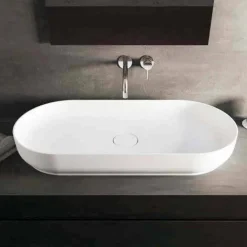 Viadurini Bathroom Design Waschbecken Aus Solid Surface-Aufsatzwaschbecken mit modernem Design Dalmine Maxi, in Italien hergestellt