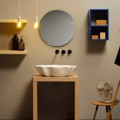 Viadurini Bathroom Keramikwaschbecken-Aufsatzwaschbecken modernes Design, weiße Keramik made in Italy Cubo