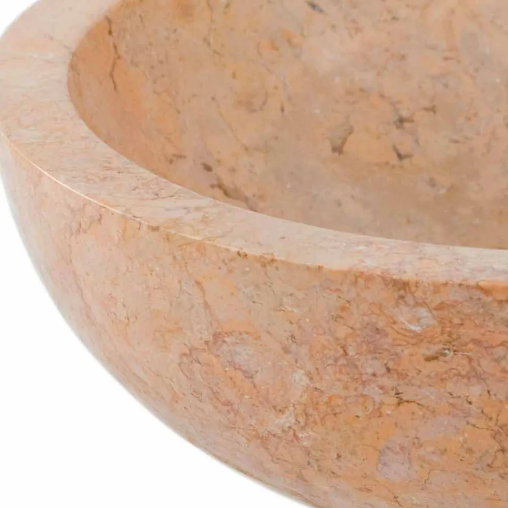 Viadurini Bathroom Steinwaschbecken-Aufsatzwaschbecken rund aus Naturstein rot Job