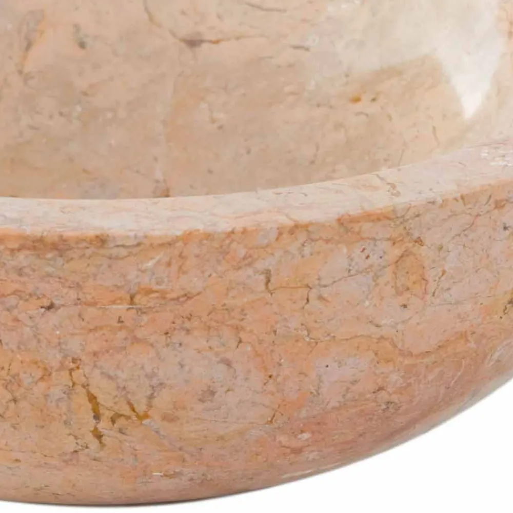 Viadurini Bathroom Steinwaschbecken-Aufsatzwaschbecken rund aus Naturstein rot Job