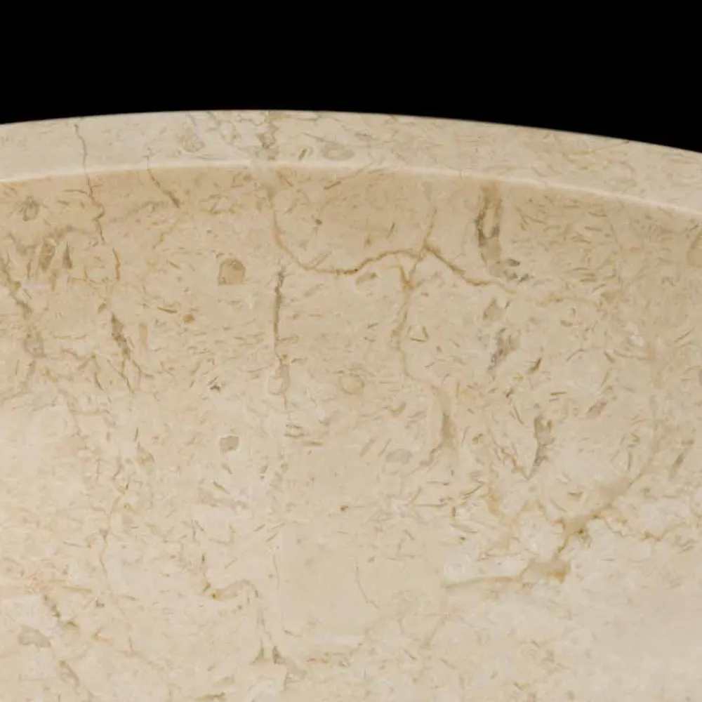 Viadurini Bathroom Steinwaschbecken-Aufsatzwaschbecken rund aus Naturstein weiß Job