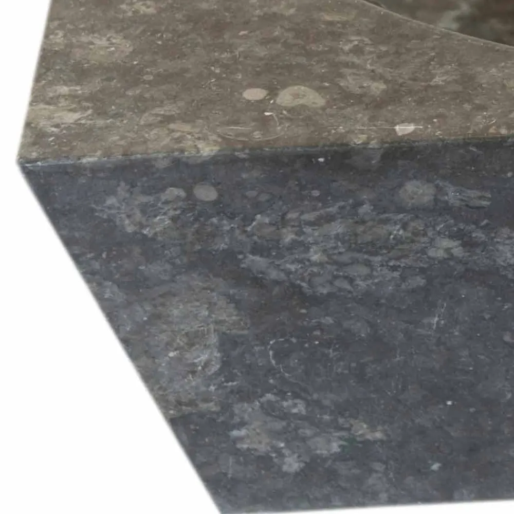 Viadurini Bathroom Steinwaschbecken-Aufsatzwaschbecken viereckig aus naturstein grau Jiny