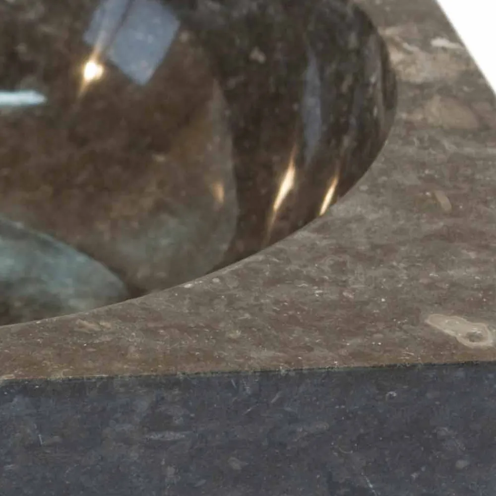 Viadurini Bathroom Steinwaschbecken-Aufsatzwaschbecken viereckig aus naturstein grau Jiny