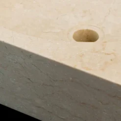 Viadurini Bathroom Steinwaschbecken-Aufsatzwaschbecken viereckig aus Naturstein weiß Jiny