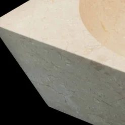 Viadurini Bathroom Steinwaschbecken-Aufsatzwaschbecken viereckig aus Naturstein weiß Jiny