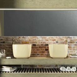 Viadurini Bathroom Design Waschbecken Aus Solid Surface-Aufsatzwaschschale in Italien hergestellt, Lallio