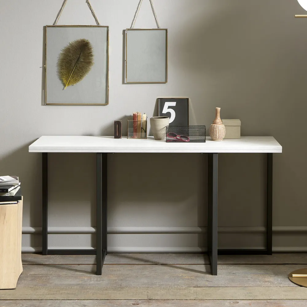 Viadurini Living Ausziehbarer Konsolentisch-Ausziehbare Konsole 150 cm aus Metall und Melamin Made in Italy - Bird