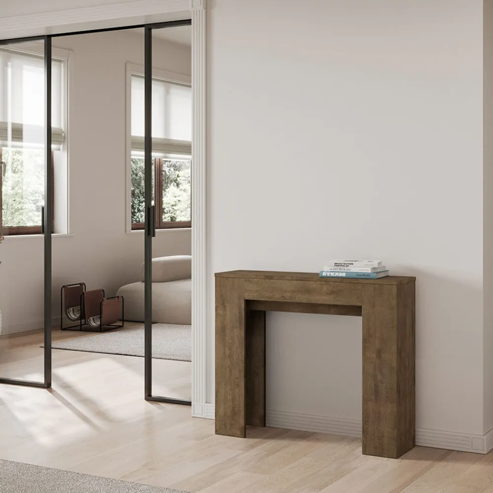 Viadurini Living Ausziehbarer Konsolentisch-Ausziehbare Konsole auf 181 cm aus Melaminplatten „Made in Italy“ – Drago