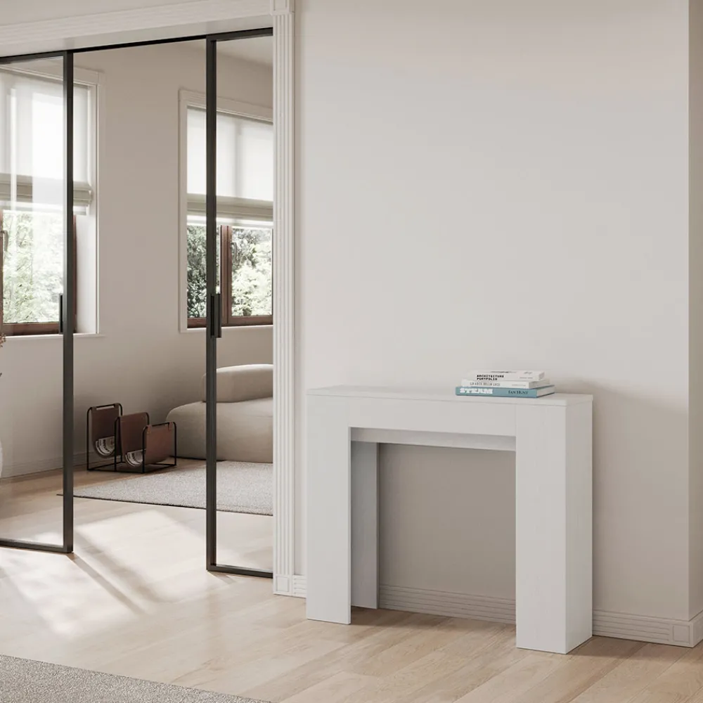 Viadurini Living Ausziehbarer Konsolentisch-Ausziehbare Konsole auf 181 cm aus Melaminplatten „Made in Italy“ – Drago