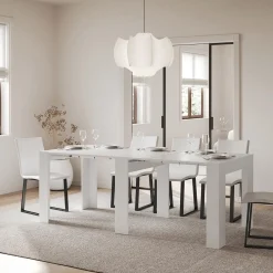 Viadurini Living Ausziehbarer Konsolentisch-Ausziehbare Konsole auf 181 cm aus Melaminplatten „Made in Italy“ – Drago