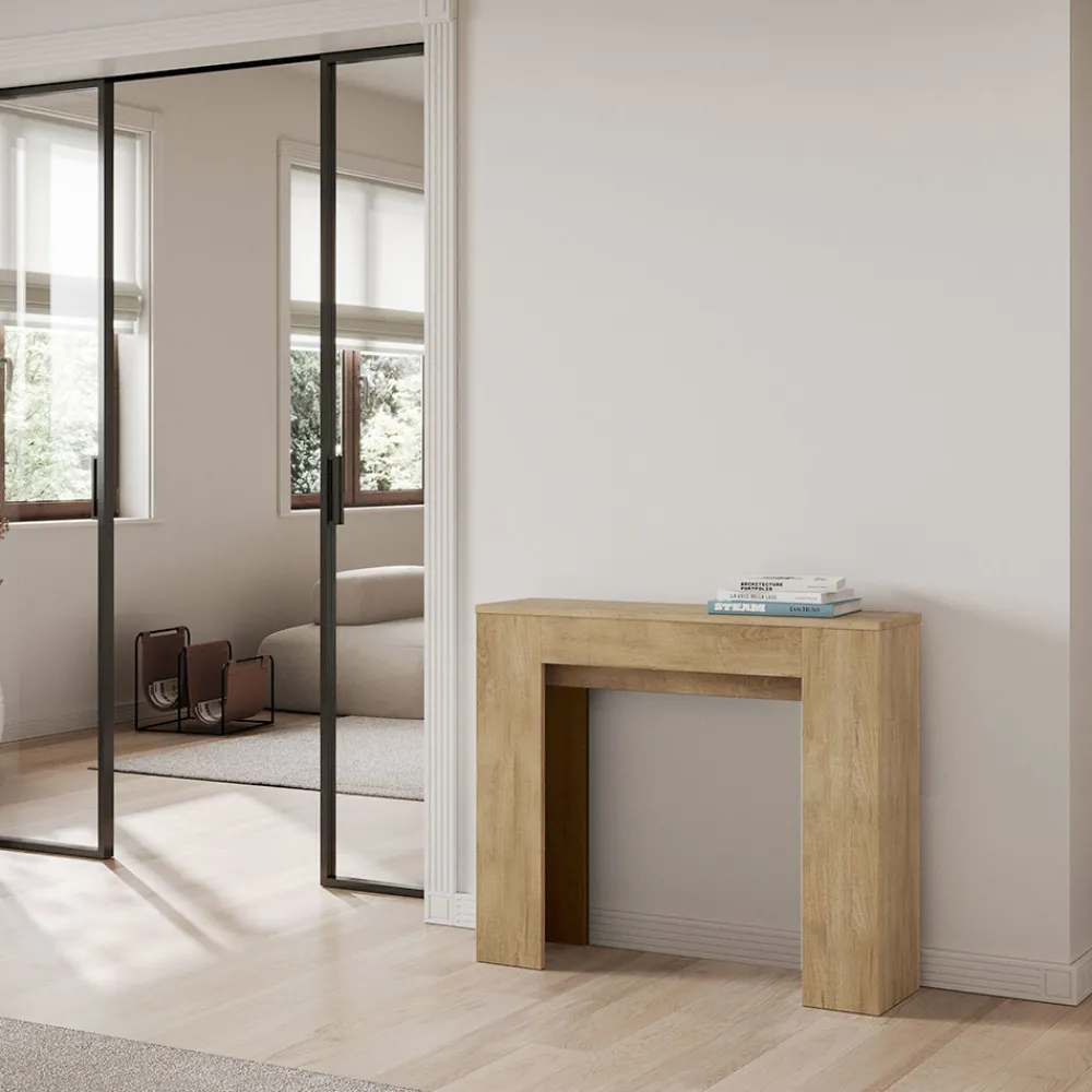 Viadurini Living Ausziehbarer Konsolentisch-Ausziehbare Konsole auf 181 cm aus Melaminplatten „Made in Italy“ – Drago