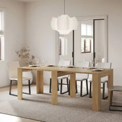 Viadurini Living Ausziehbarer Konsolentisch-Ausziehbare Konsole auf 181 cm aus Melaminplatten „Made in Italy“ – Drago