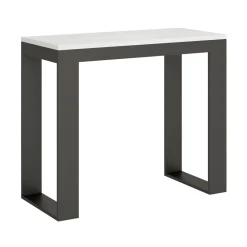 Viadurini Living Ausziehbarer Konsolentisch-Ausziehbare Konsole auf 300 cm mit Anthrazit- und Holzrahmen, hergestellt in Italien – Fata