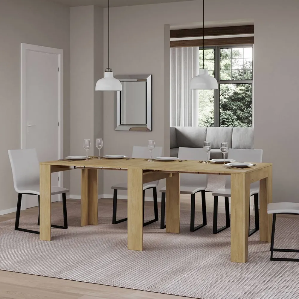 Viadurini Living Ausziehbarer Konsolentisch-Ausziehbare Konsole auf 181 cm in Melamin Essence Made in Italy – Castello