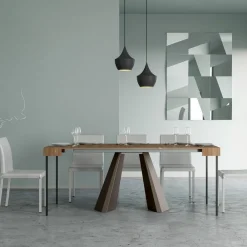 Viadurini Living Ausziehbarer Konsolentisch-Ausziehbare Konsole auf 300 cm mit Beinen in Bärenoptik, hergestellt in Italien – Destino